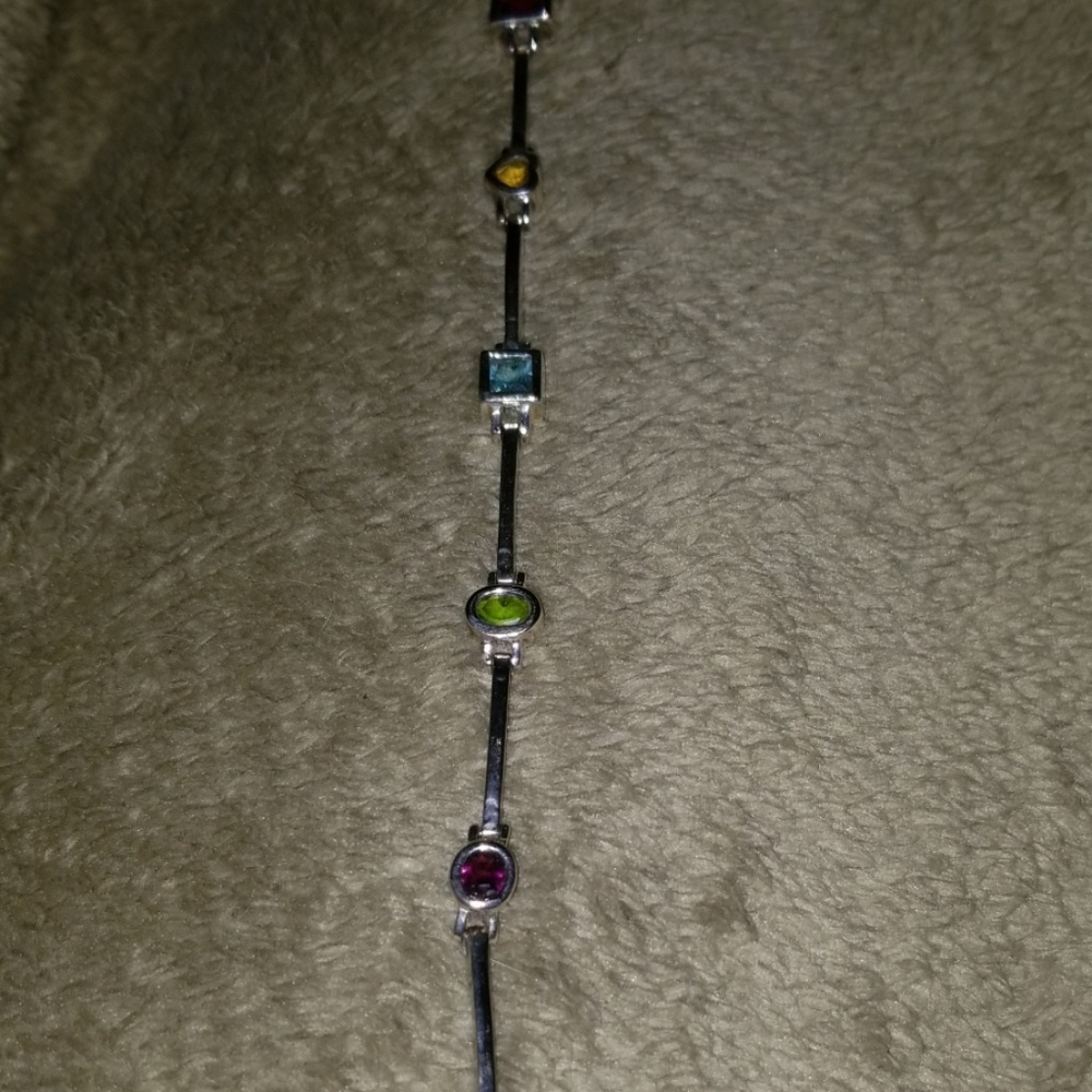 Multi color silver bracelet